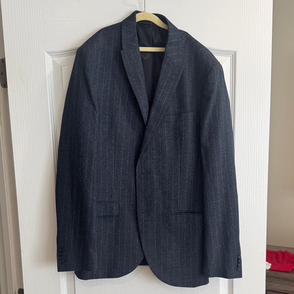 Men's Topman Navy Pinstripe Blazer